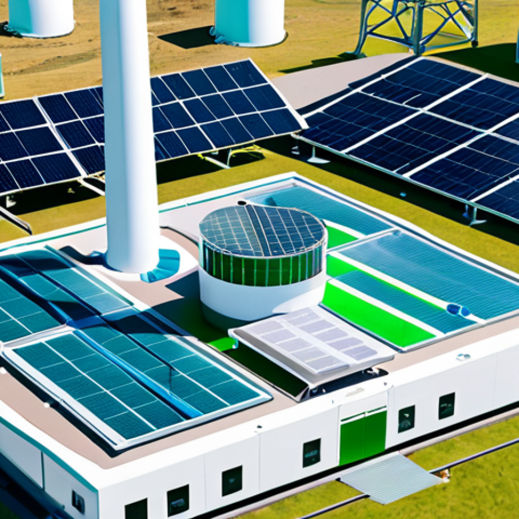 **

A futuristic green hydrogen production plant nestled amidst wind turbines and solar panels, showcasing advanced electrolyzer technology. Visual elements should highlight efficiency and renewable energy integration. The scene includes engineers in clean suits monitoring the process.

**
